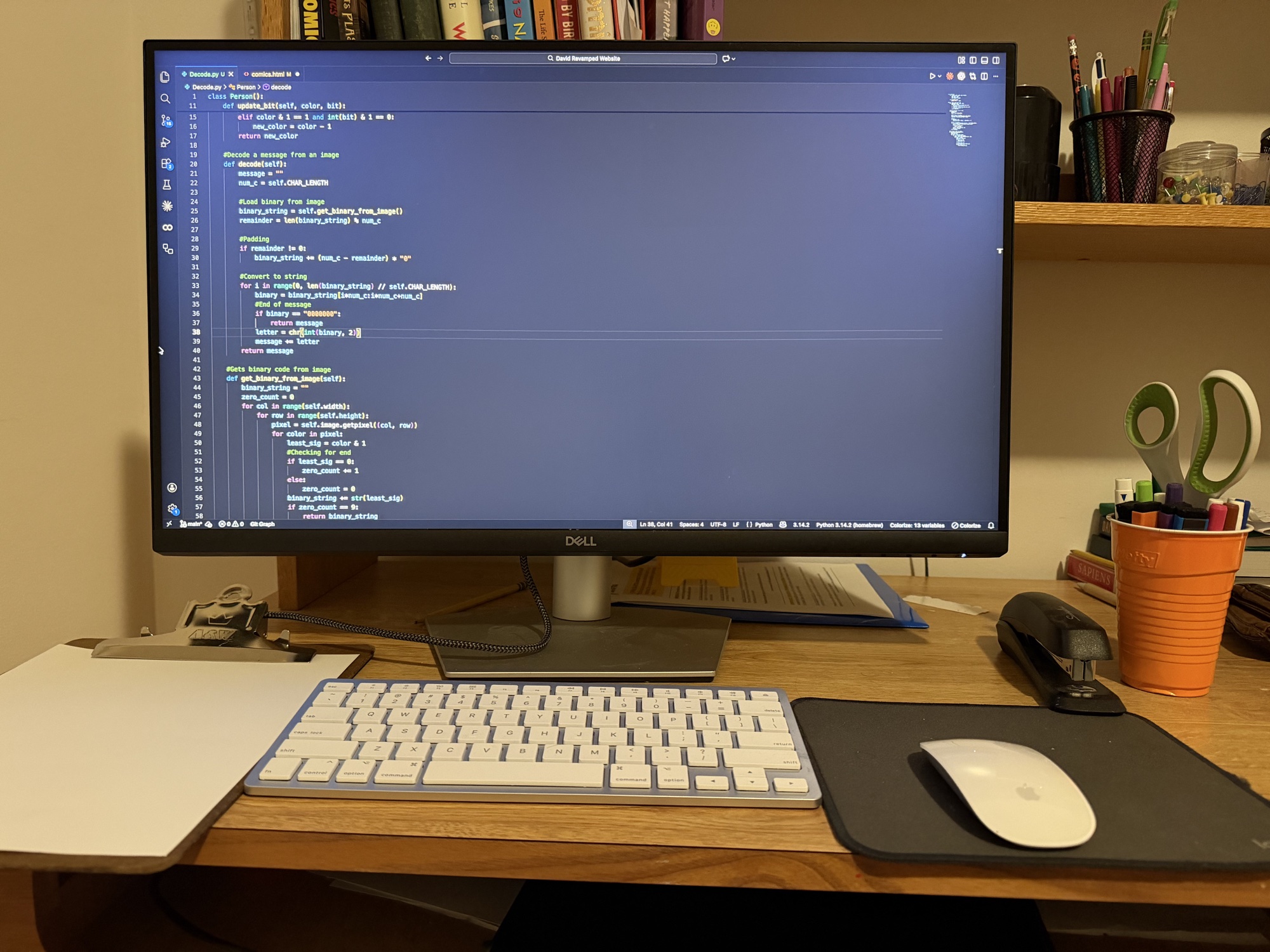 David working as a computer concierge.