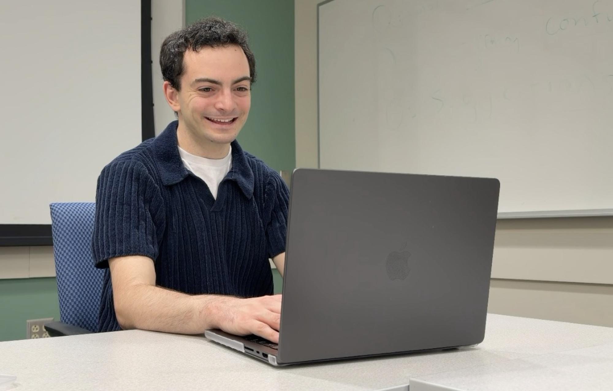 David providing tech support.