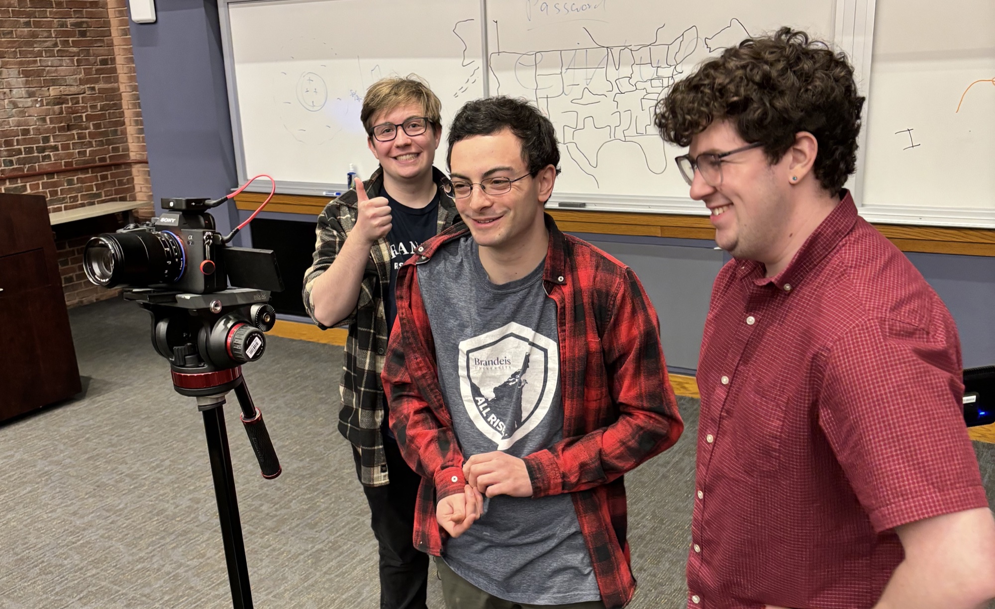 David and his friends working on a film